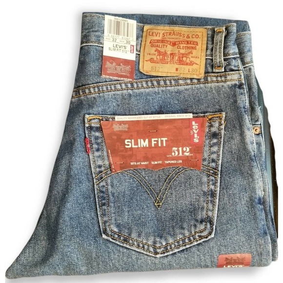 Levi's 512 Slim Fit Jeans Stretch Men's Size 32 X 30‎ NWT Blue - Picture 5 of 5